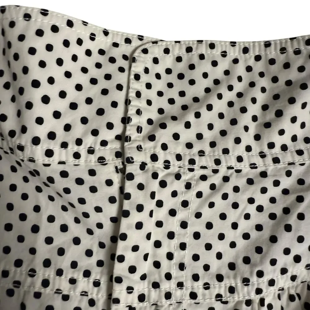 La Vie Rebecca Taylor Corinne White Black Polka Dot High Rise Tie Waist Shorts L